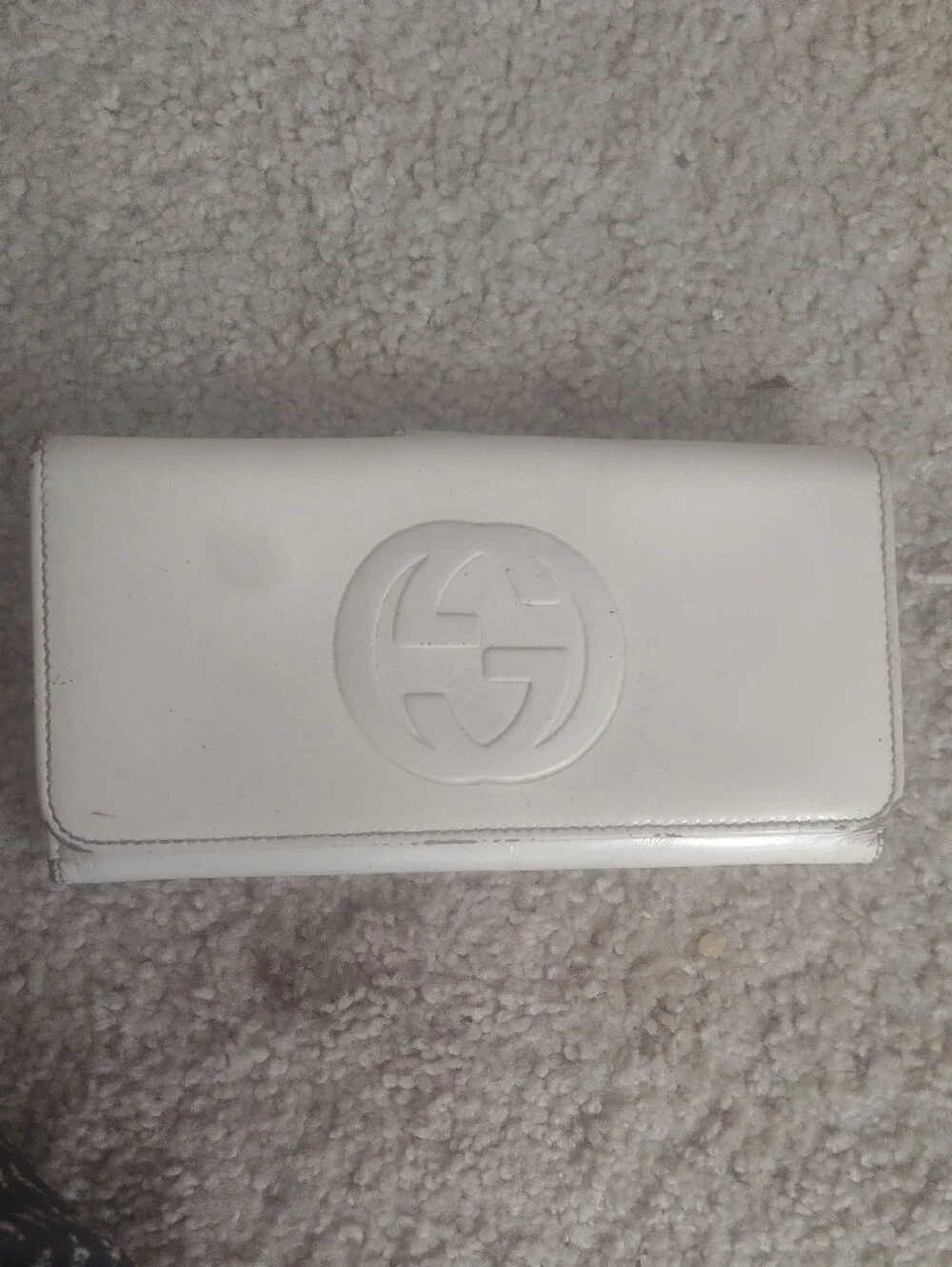 Gucci Women's Tom Ford Interlocking GG White Patent Leather Continental Wallet
